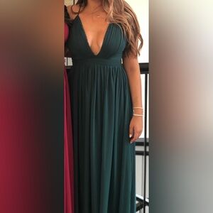 Dark green evening dress